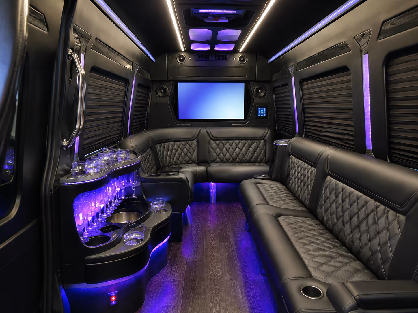 santa rosa 40 passenger party bus inside